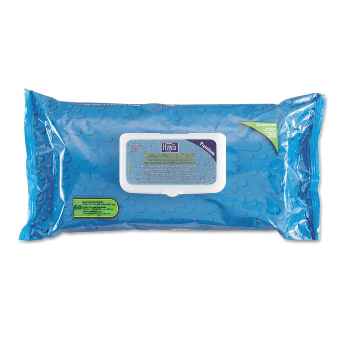 Sani Professional Hygea Adult Wash Cloths, 9.5 x 11.5, White, 60 Wipes/Tub, 6 Tubs/Carton