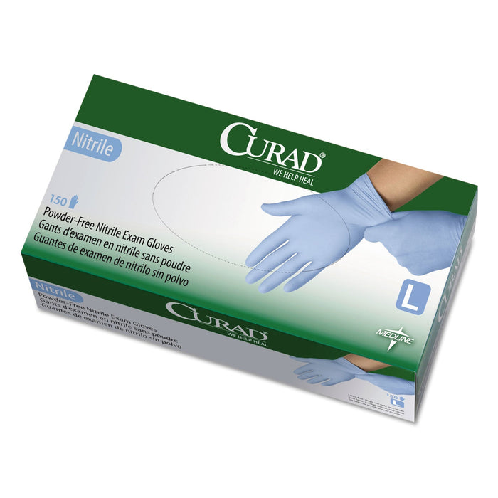 Curad Nitrile Exam Glove, Powder-Free, Large, 150/Box