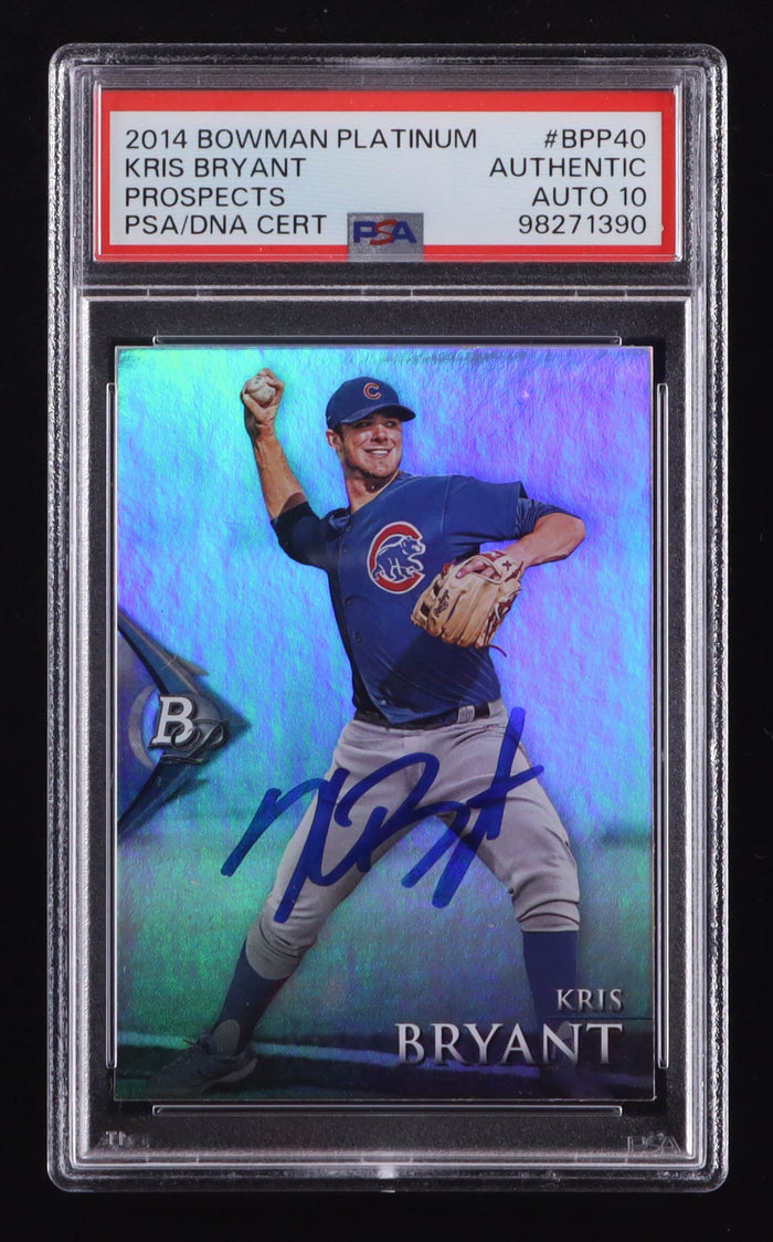 Kris Bryant Signed 2014 Bowman Platinum Prospects #BPP40 RC (PSA | Auto 10) Rookie Card by Price Is Right Miami