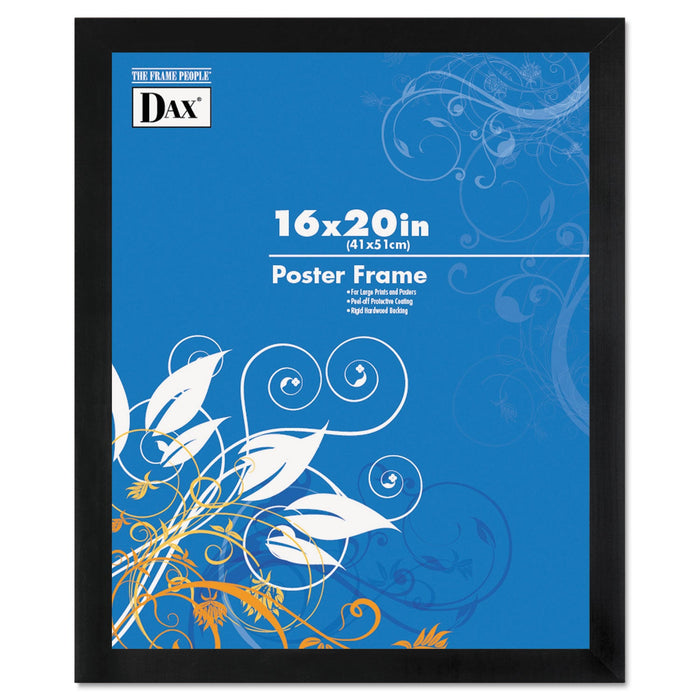 DAX Black Solid Wood Poster Frames with Plastic Window, Wide Profile, 16 x 20