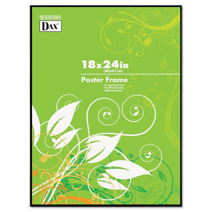 DAX Coloredge Poster Frame, Clear Plastic Window, 18 x 24, Black