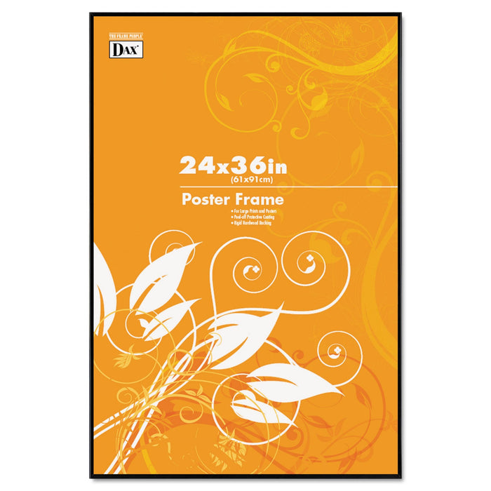 DAX Coloredge Poster Frame, Clear Plastic Window, 24 x 36, Black