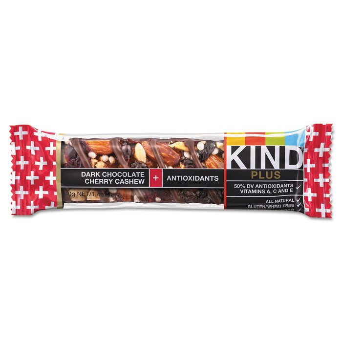 KIND Plus Nutrition Boost Bar, Dk ChocolateCherryCashew/Antioxidants, 1.4 oz, 12/Box