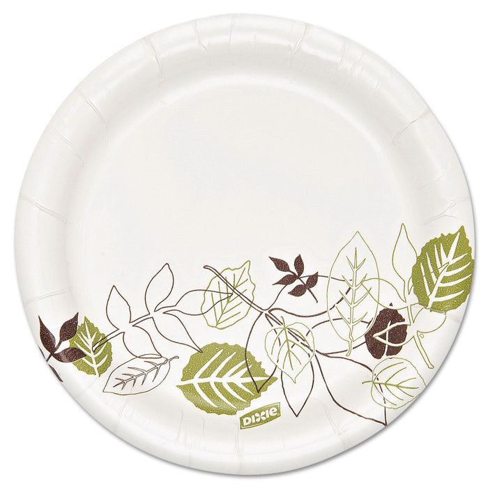 Dixie Pathways Soak Proof Shield Heavyweight Paper Plates, WiseSize, 5.88" dia, Green/Burgundy, 500/Carton