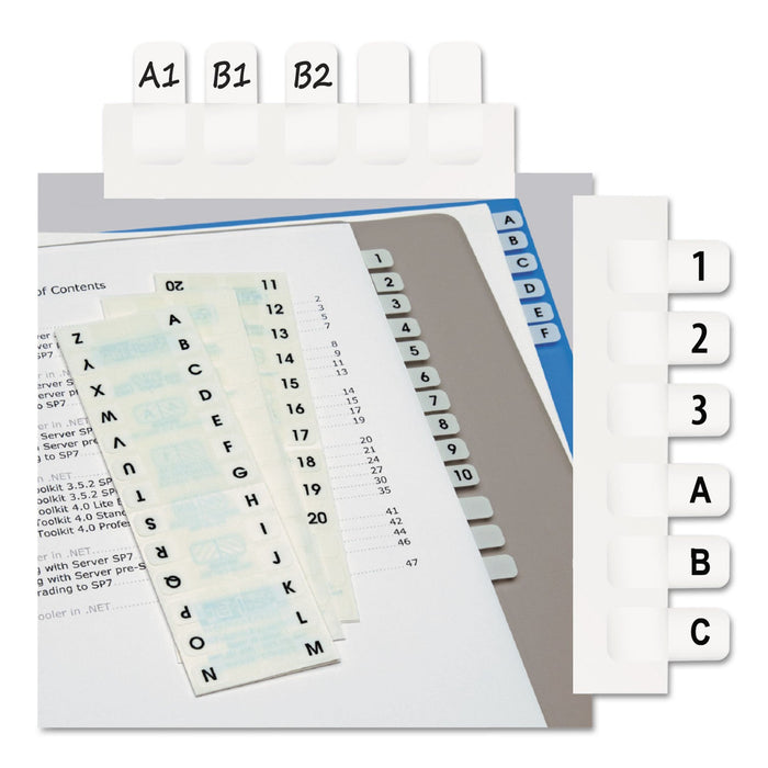 Redi-Tag Legal Index Tabs, Preprinted Alpha: A to Z, 1/12-Cut, White, 0.44" Wide, 104/Pack
