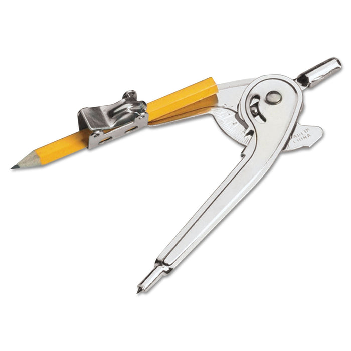 Charles Leonard Ball Bearing Compass with Safety Pointed Tip, 12" Maximum Diameter, Silver, Dozen