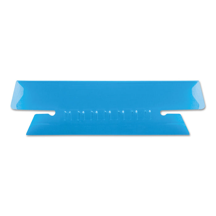 Pendaflex Transparent Colored Tabs For Hanging File Folders, 1/3-Cut, Blue, 3.5" Wide, 25/Pack