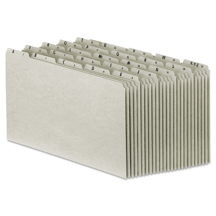 Pendaflex Top Tab A-Z File Guides, 1/5-Cut Top Tab, A to Z, 8.5 x 14, Gray, 25/Set