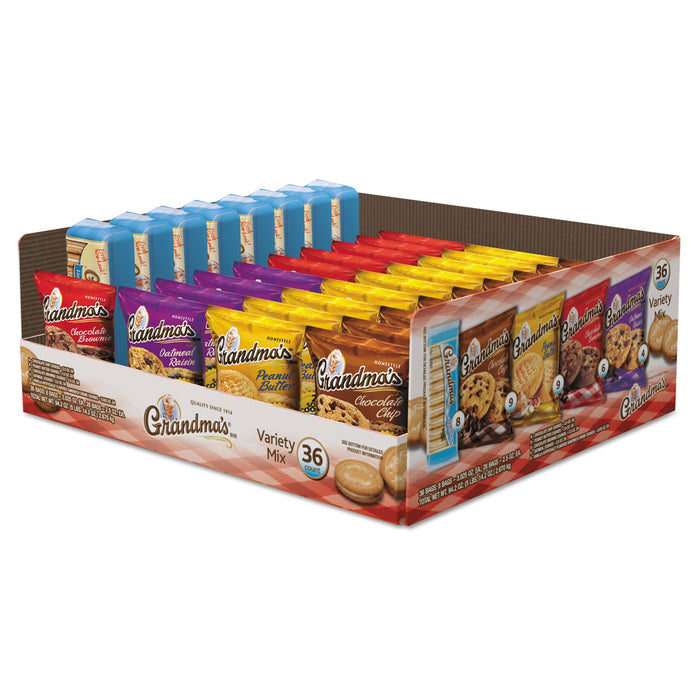 Grandma's Cookies Variety Tray 36 Count, 2.5 oz Packs