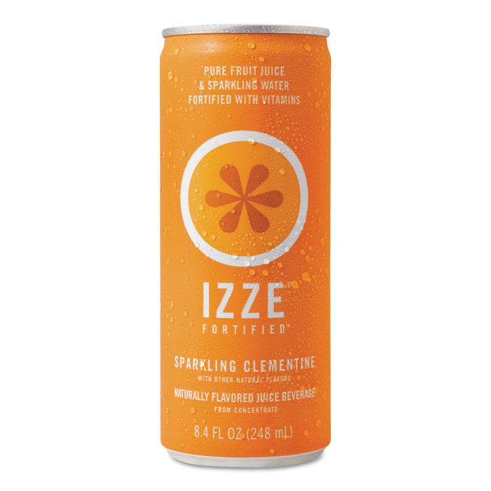 IZZE Fortified Sparkling Juice, Clementine, 8.4 oz Can, 24/Carton
