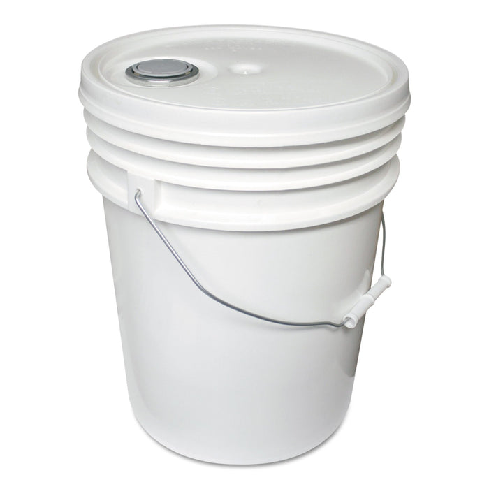 Impact Utility Bucket with Lid, 5 gal, Polyethylene, White, 11.25" dia