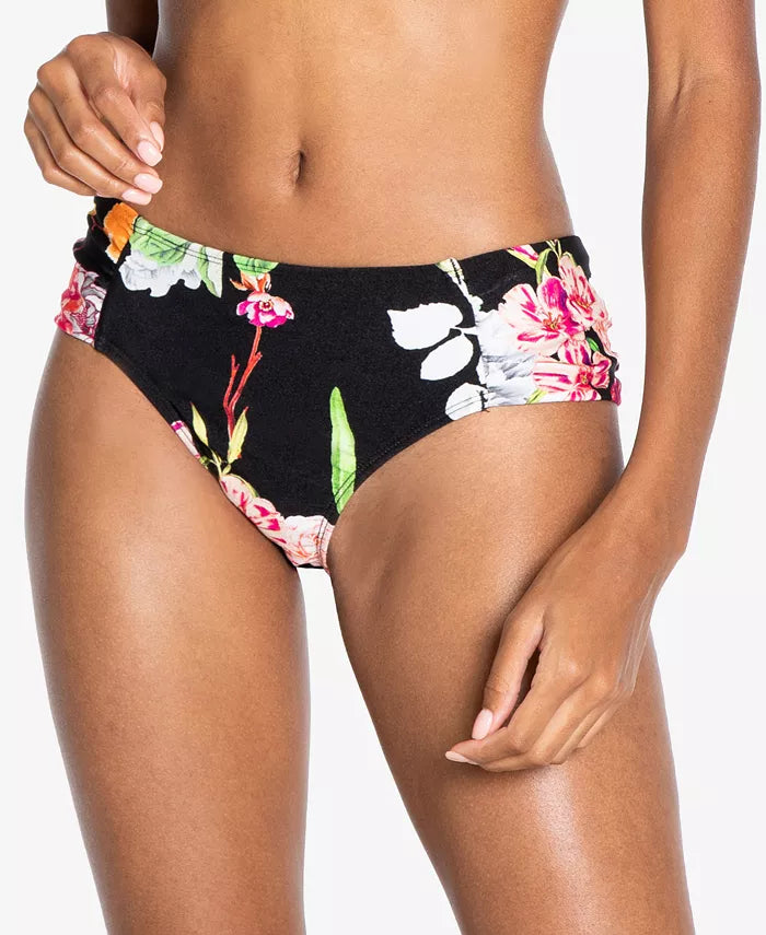 Rachel Roy Ombre Floral Printed Ruched-Side Bikini Bottoms, Size XL by Vanessa Jane