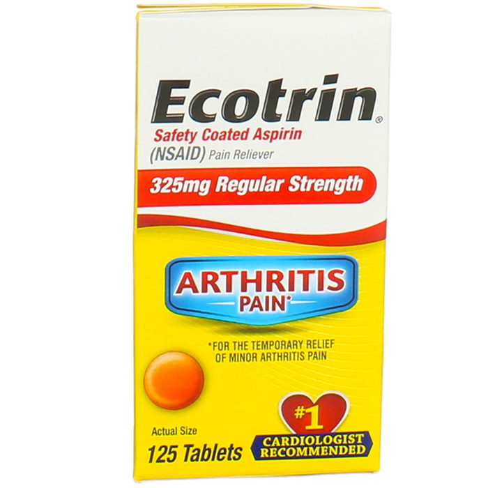 Ecotrin Regular Strength Safety Coated Aspirin 325mg, 125 Tablets by Pasteur Pharmacy