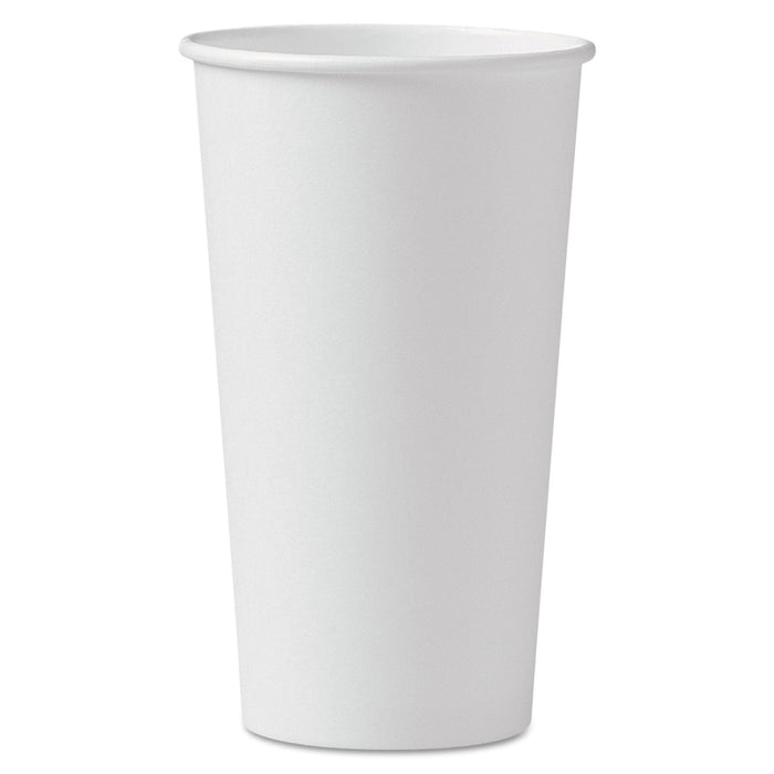 Dart Polycoated Hot Paper Cups, 20 oz, White, 600/Carton