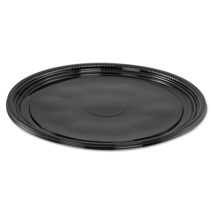 WNA Caterline Casuals Thermoformed Platters, 12" Diameter, Black. Plastic, 25/Carton