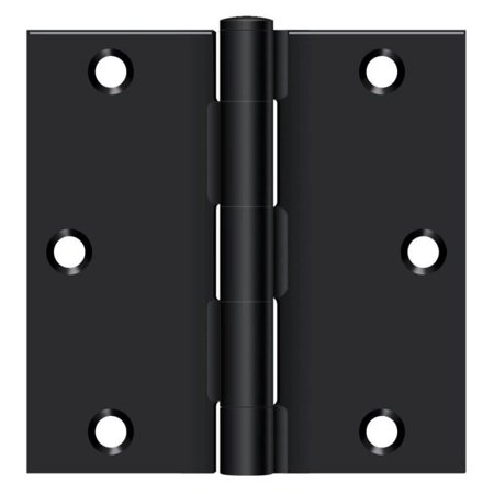 Deltana S35U1B-R 3-1/2 X 3-1/2 Square Hinge; Flat Black Finish by Vanessa Jane