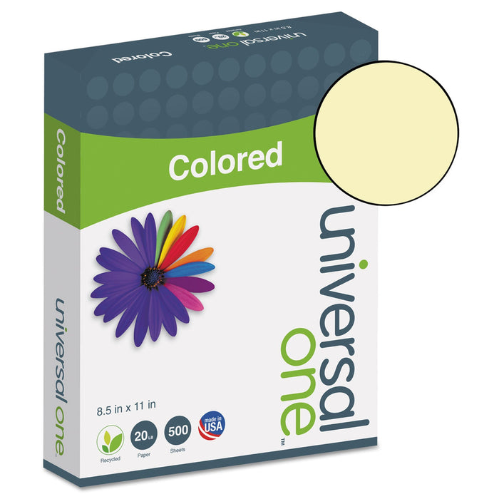 Universal Deluxe Colored Paper, 20 lb Bond Weight, 8.5 x 11, Canary, 500/Ream