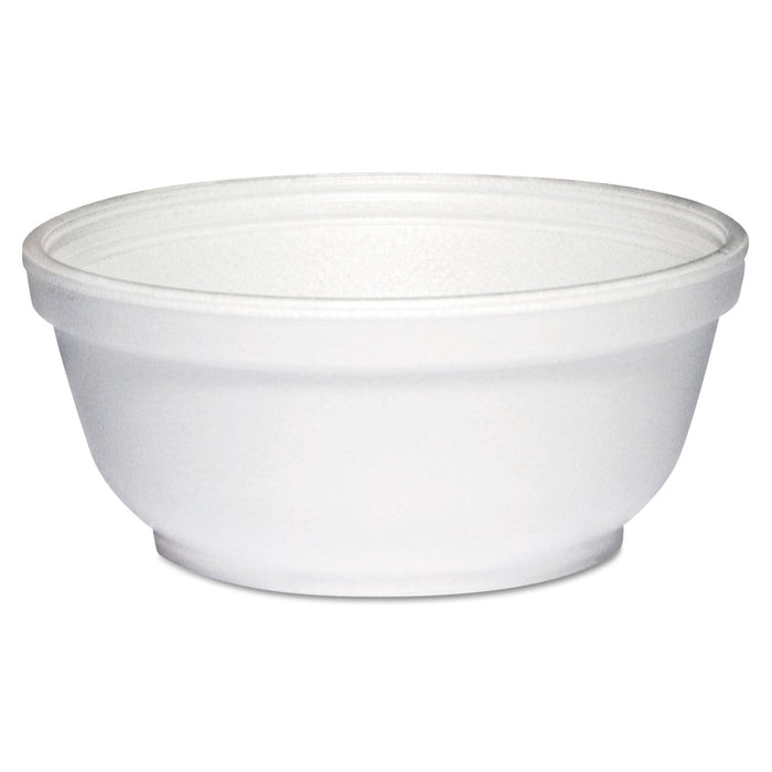 Dart Foam Bowls, 8 oz, White, 50/Pack, 20 Packs/Carton
