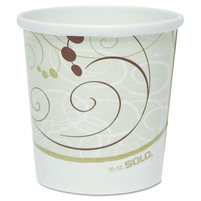 Dart Flexstyle Double Poly Paper Containers, 16 oz, Symphony Design, Paper, 25/Pack, 20 Packs/Carton