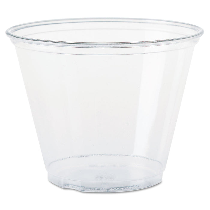 Dart Ultra Clear PET Cups, 9 oz, Squat, 50/Bag, 20 Bags/Carton