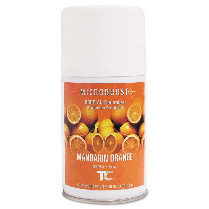 Rubbermaid TC Microburst 9000 Air Freshener Refill, Mandarin Orange, 5.3 oz Aerosol Spray, 4/Carton