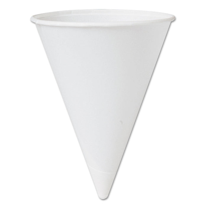 Dart Bare Treated Paper Cone Water Cups, 4.25 oz, White, 200/Bag, 25 Bags/Carton