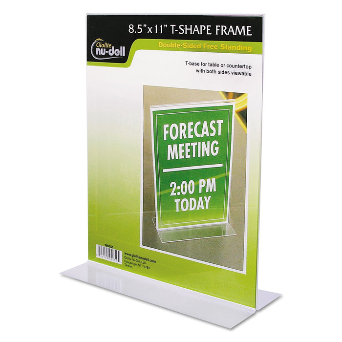 NuDell Clear Plastic Sign Holder, Stand-Up, 8.5 x 11