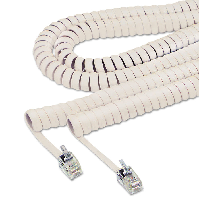 Softalk Coiled Phone Cord, Plug/Plug, 25 ft, Beige