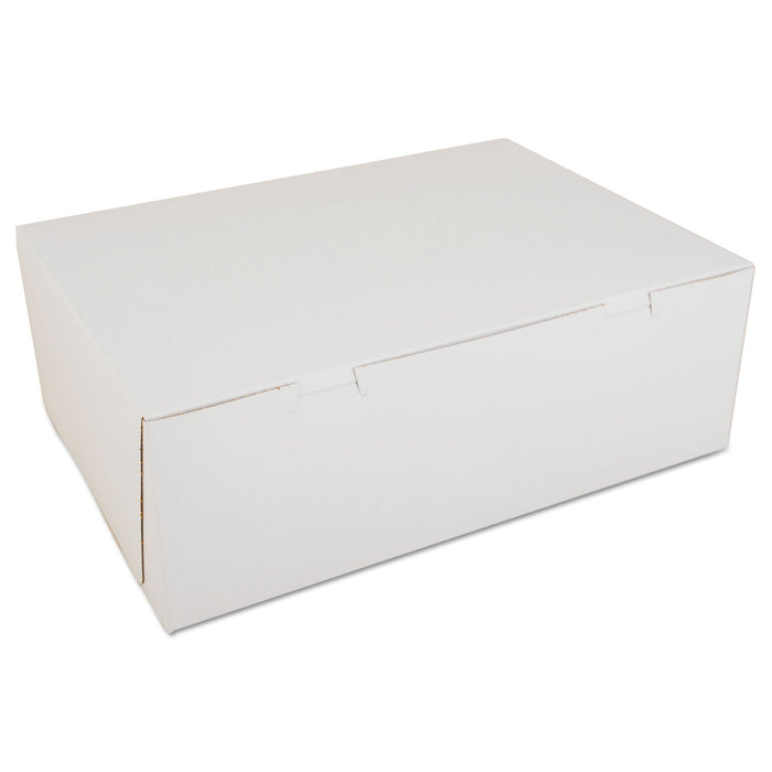 SCT White One-Piece Non-Window Bakery Boxes, 14.5 x 10.5 x 5, White, Paper, 100/Carton
