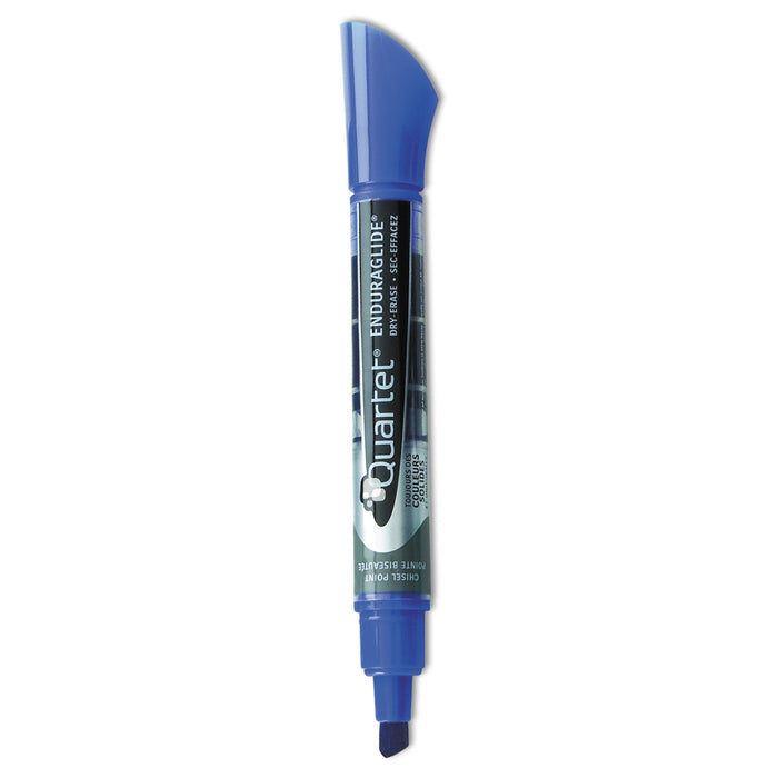 Quartet EnduraGlide Dry Erase Marker, Broad Chisel Tip, Blue, Dozen