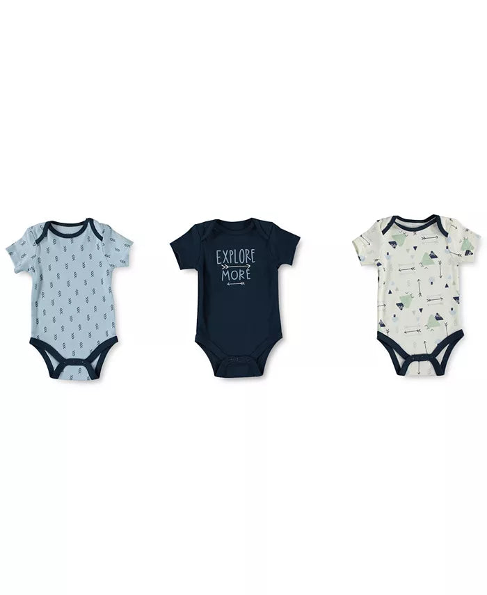 Chickpea Cutie Pie Baby Boys 3-PC. Printed Bodysuits Set, 3-6 Months by Vanessa Jane