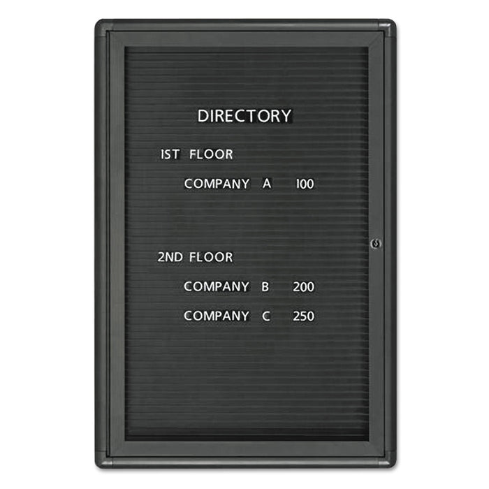 Quartet Enclosed Magnetic Directory, 24 x 36, Black Surface, Graphite Aluminum Frame