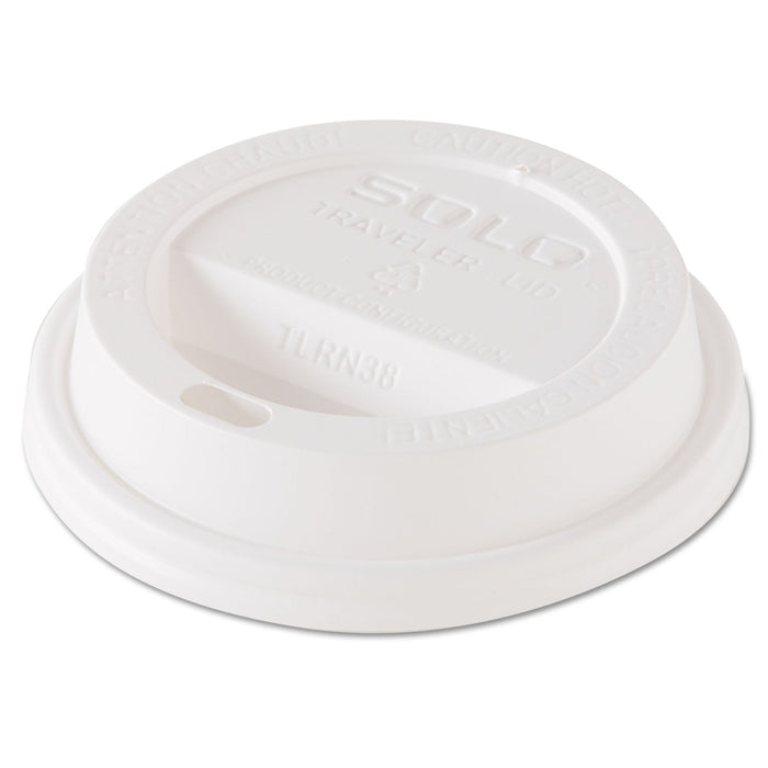 Dart Traveler Dome Hot Cup Lid, Fits 8 oz Cups, White, 100/Pack, 10 Packs/Carton