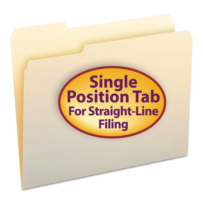 Smead Manila File Folders, 1/3-Cut Tabs: Left Position, Letter Size, 0.75" Expansion, Manila, 100/Box