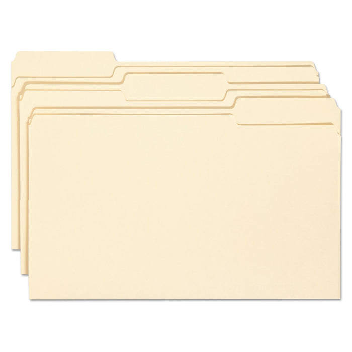 Smead Top Tab File Folders with Antimicrobial Product Protection, 1/3-Cut Tabs: Assorted, Legal, 0.75" Expansion, Manila, 100/Box