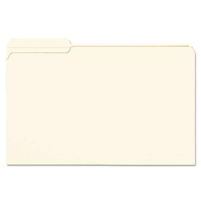 Smead Reinforced Tab Manila File Folders, 1/3-Cut Tabs: Left Position, Legal Size, 0.75" Expansion, 11-pt Manila, 100/Box