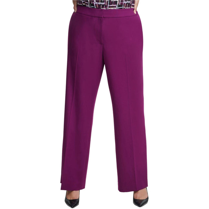 Calvin Klein Womens Highline Casual Wide Leg Pants, Purple, 14W Regular by Vanessa Jane
