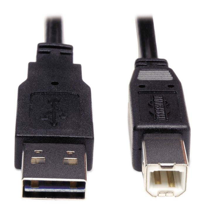 Tripp Lite Universal Reversible USB 2.0 Cable, Reversible A to B (M/M), 6 ft, Black