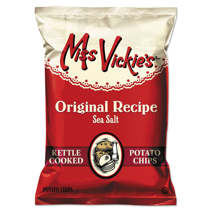 Miss Vickie's Kettle Cooked Sea Salt Potato Chips, 1.38 oz Bag, 64/Carton