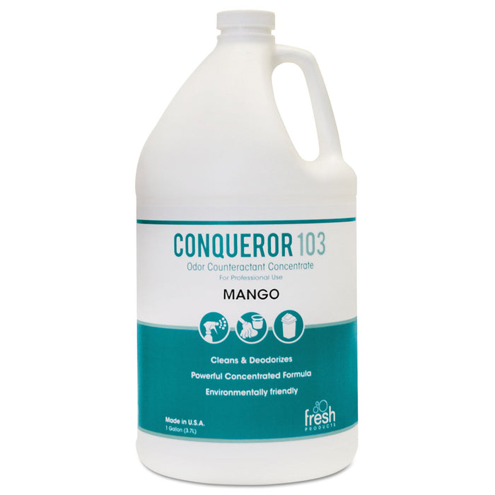 Fresh Products Conqueror 103 Odor Counteractant Concentrate, Mango, 1 gal Bottle, 4/Carton