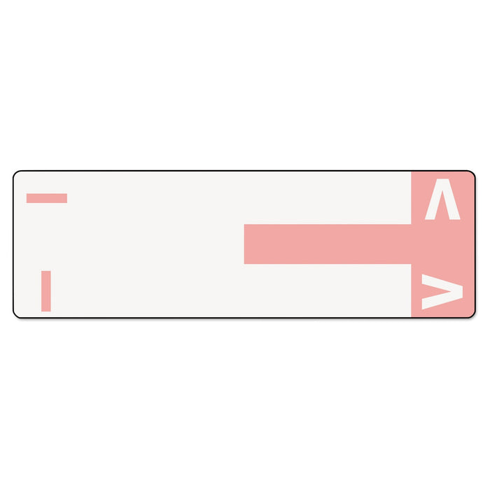 Smead AlphaZ Color-Coded First Letter Combo Alpha Labels, I/V, 1.16 x 3.63, Pink/White, 5/Sheet, 20 Sheets/Pack