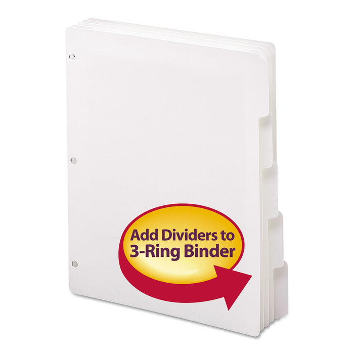 Smead Three-Ring Binder Index Divider, 5-Tab, 11 x 8.5, White, 20 Sets