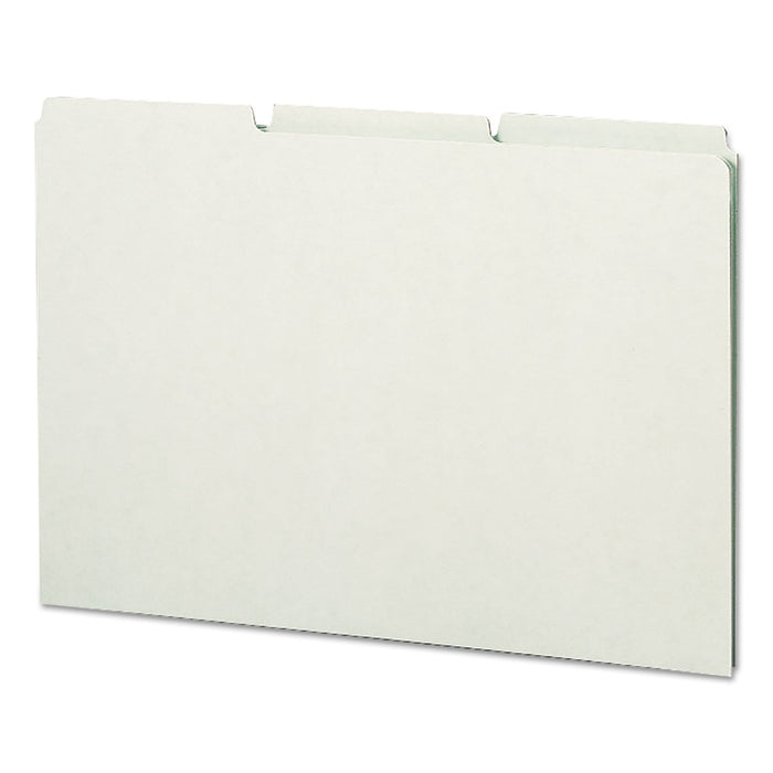 Smead Recycled Blank Top Tab File Guides, 1/3-Cut Top Tab, Blank, 8.5 x 14, Green, 50/Box