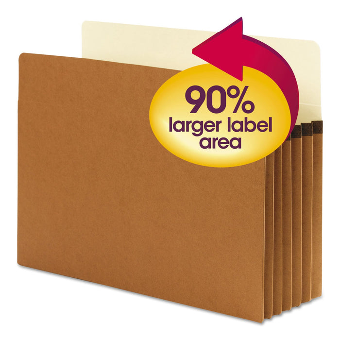 Smead SuperTab Pockets, 5.25" Expansion, Letter Size, Redrope, 10/Box