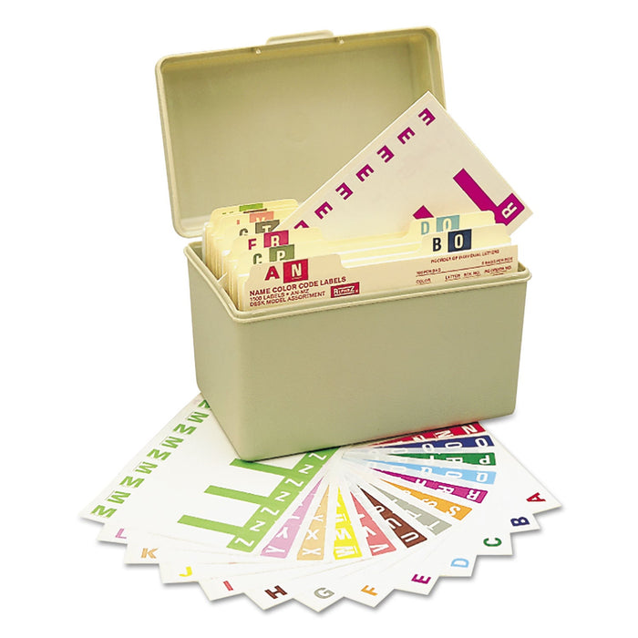 Smead AlphaZ Color-Coded Labels Starter Set, A-Z, 1.16 x 3.13, Assorted, 5/Sheet, 300 Sheets/Box