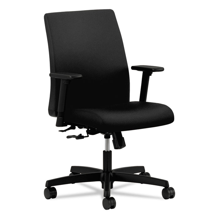 HON Ignition Series Fabric Low-Back Task Chair, Supports Up to 300 lb, 17" to 21.5" Seat Height, Black