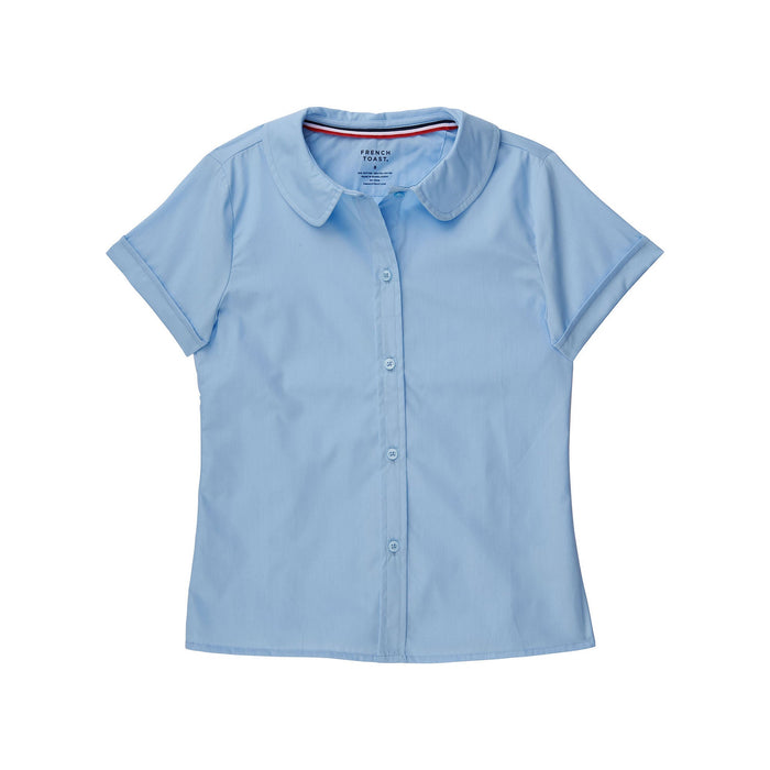 French Toast School Uniform Button Down Short Sleeve Peter Pan Blouse by Vanessa Jane