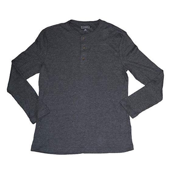 Club Room Thermal Waffle Knit Long Sleeve Henley Shirt by Vanessa Jane