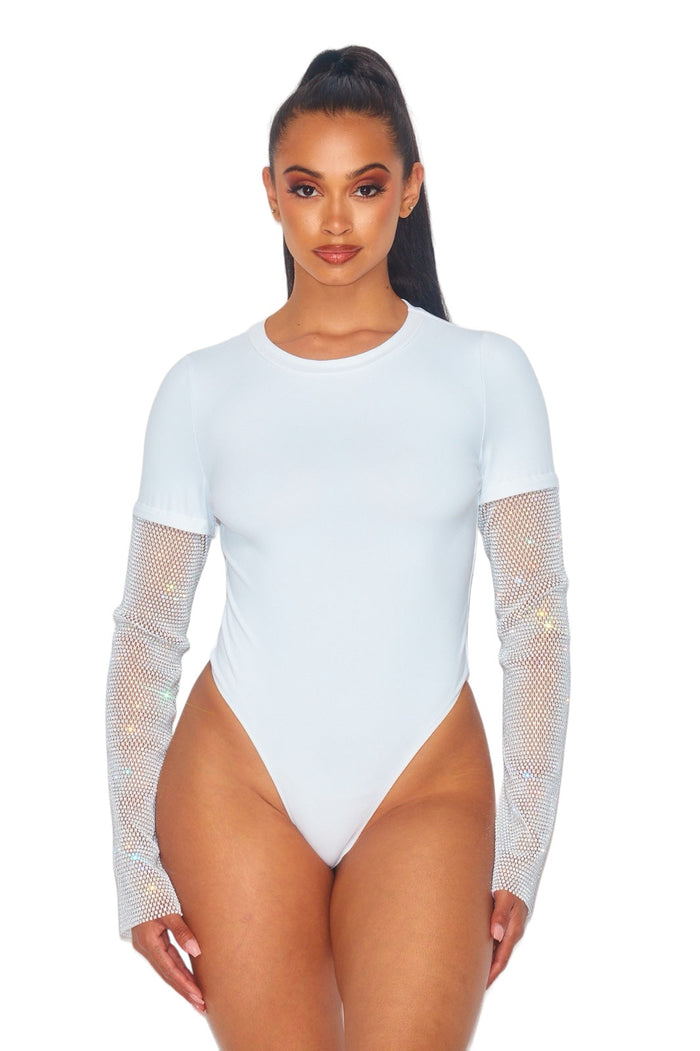 Jeweled Long Sleeve Bodysuit by The House of Stylez