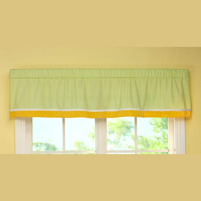 Carter's Animals Collection Window Valance, 60 x 14 Yellow Green Stripes by Vanessa Jane